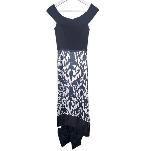Theia Off the Shoulder Printed Hi Low Gown Women's Size 2